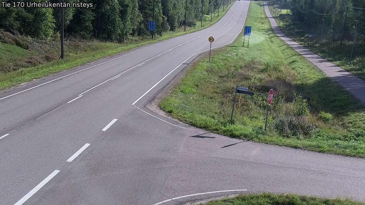 Weather Camera Image Väg 170 Vederlax Idrottsplatsen korsnin, Virolahti, Kymenlaakso