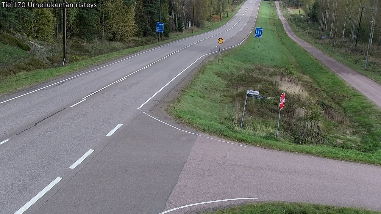 Weather Camera Image Väg 170 Vederlax Idrottsplatsen korsnin, Virolahti, Kymenlaakso