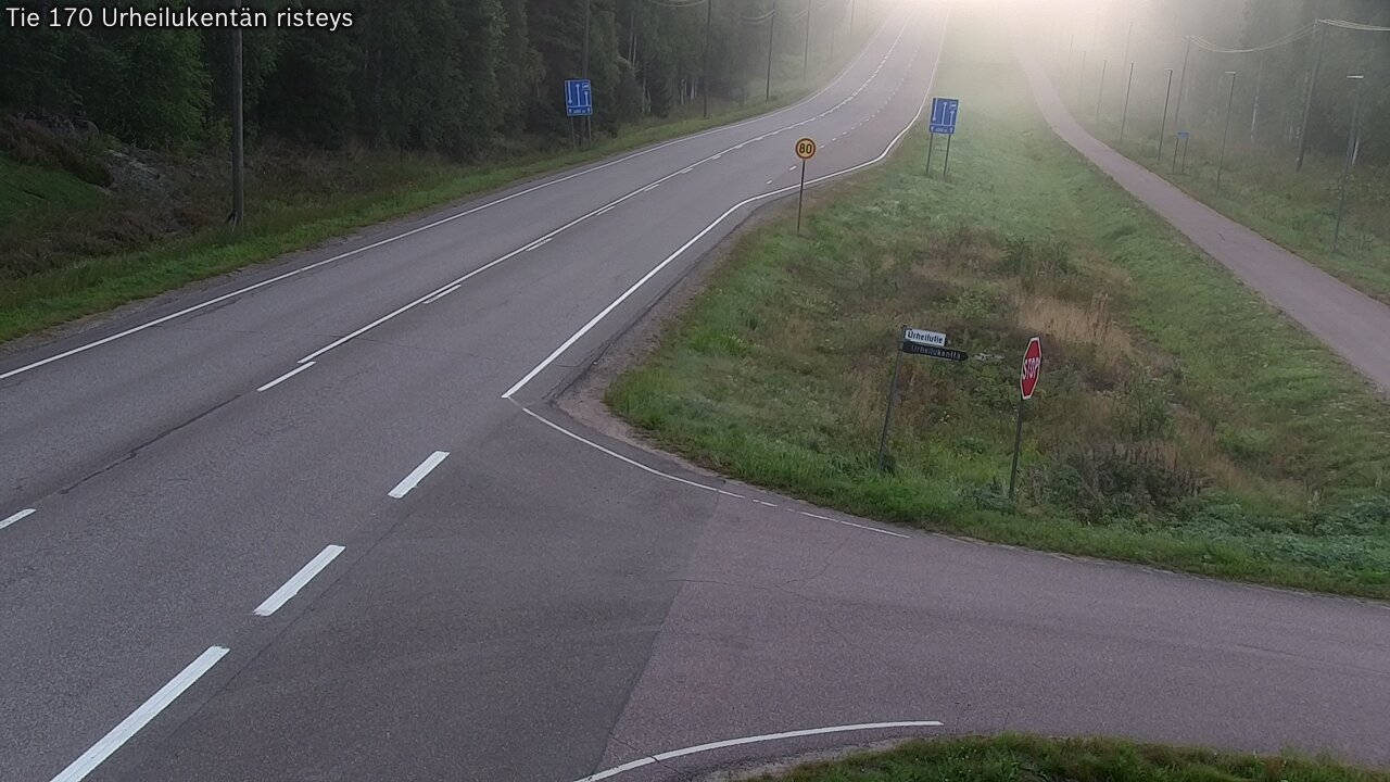 Weather Camera Image Väg 170 Vederlax Idrottsplatsen korsnin, Virolahti, Kymenlaakso