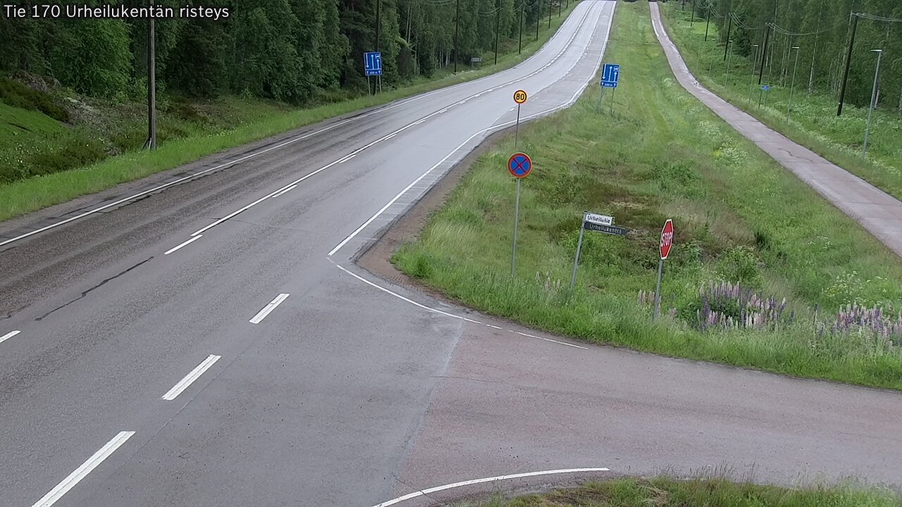 Weather Camera Image Väg 170 Vederlax Idrottsplatsen korsnin, Virolahti, Kymenlaakso