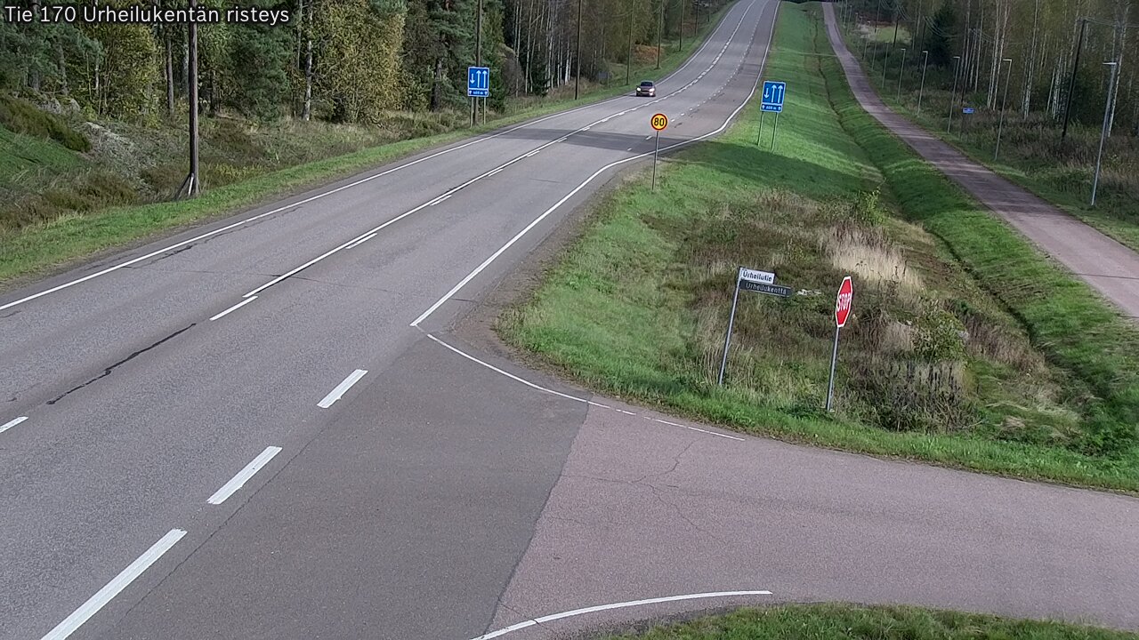 Weather Camera Image Väg 170 Vederlax Idrottsplatsen korsnin, Virolahti, Kymenlaakso