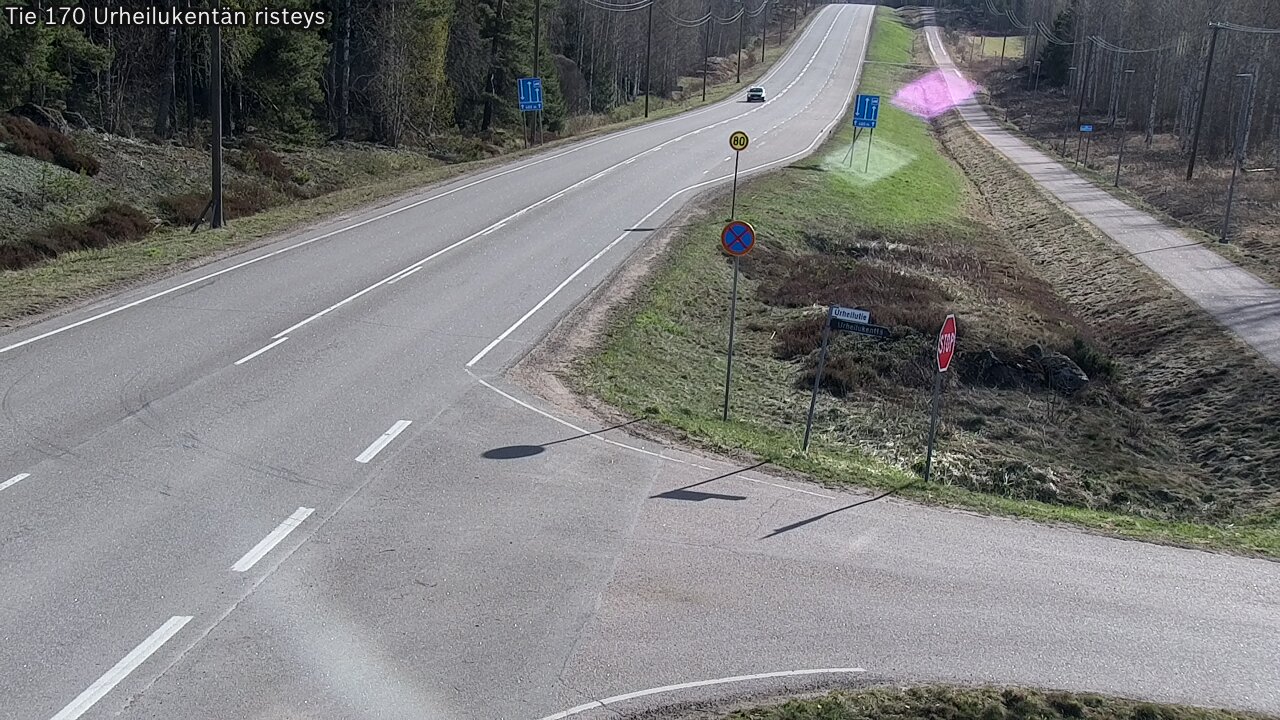 Weather Camera Image Väg 170 Vederlax Idrottsplatsen korsnin, Virolahti, Kymenlaakso