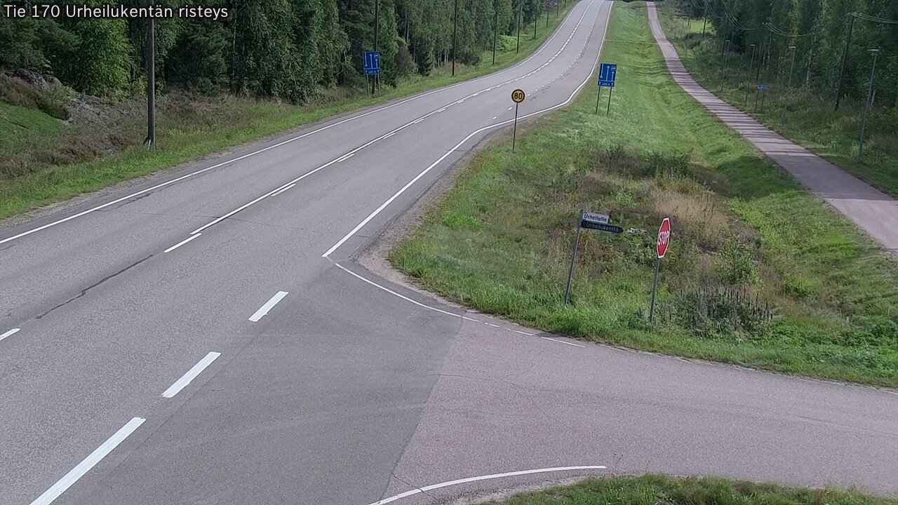 Weather Camera Image Väg 170 Vederlax Idrottsplatsen korsnin, Virolahti, Kymenlaakso
