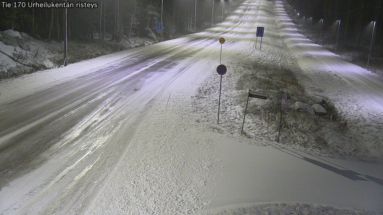 Weather Camera Image Väg 170 Vederlax Idrottsplatsen korsnin, Virolahti, Kymenlaakso