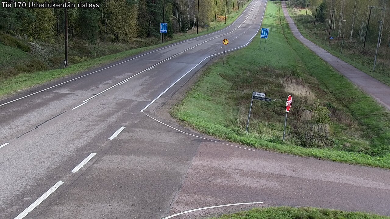 Weather Camera Image Väg 170 Vederlax Idrottsplatsen korsnin, Virolahti, Kymenlaakso