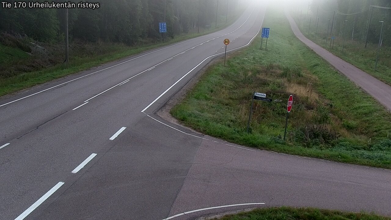 Weather Camera Image Väg 170 Vederlax Idrottsplatsen korsnin, Virolahti, Kymenlaakso