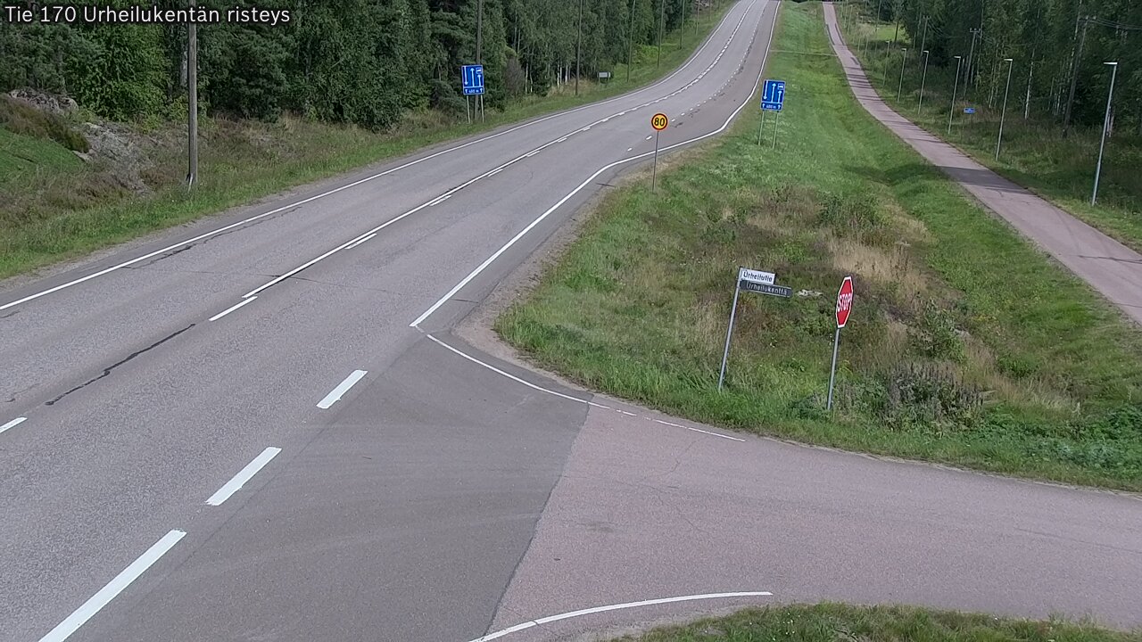 Weather Camera Image Väg 170 Vederlax Idrottsplatsen korsnin, Virolahti, Kymenlaakso