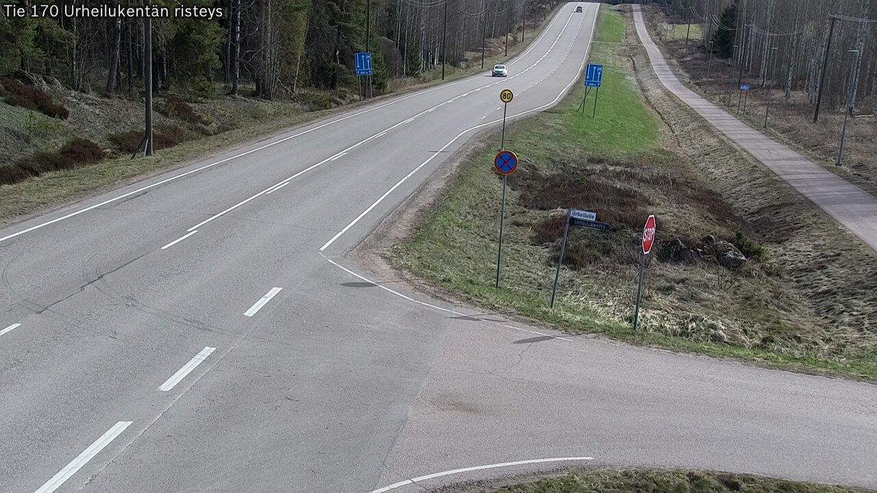 Weather Camera Image Väg 170 Vederlax Idrottsplatsen korsnin, Virolahti, Kymenlaakso