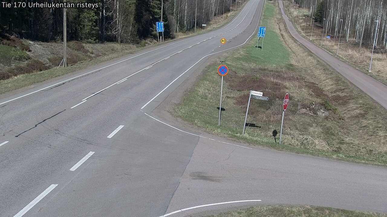 Weather Camera Image Väg 170 Vederlax Idrottsplatsen korsnin, Virolahti, Kymenlaakso