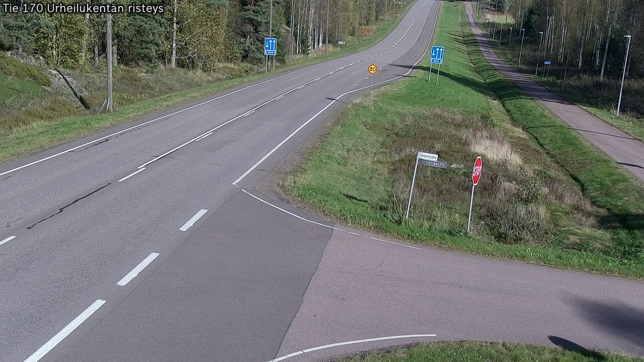 Weather Camera Image Väg 170 Vederlax Idrottsplatsen korsnin, Virolahti, Kymenlaakso