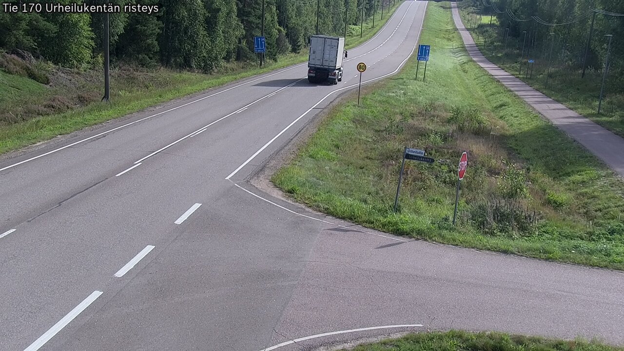 Weather Camera Image Väg 170 Vederlax Idrottsplatsen korsnin, Virolahti, Kymenlaakso