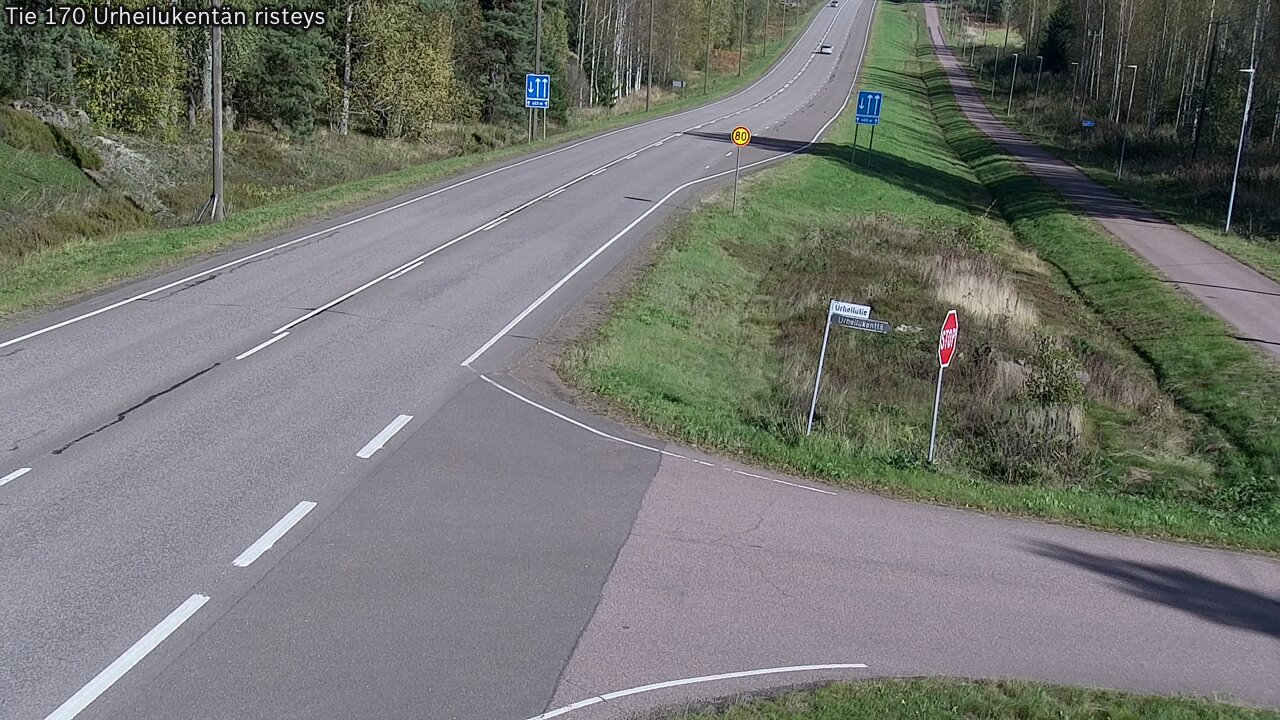 Weather Camera Image Väg 170 Vederlax Idrottsplatsen korsnin, Virolahti, Kymenlaakso
