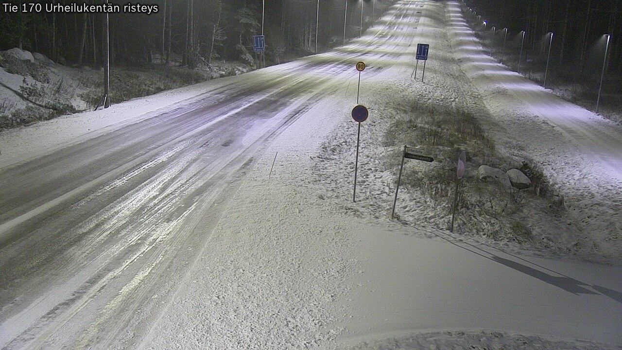 Weather Camera Image Väg 170 Vederlax Idrottsplatsen korsnin, Virolahti, Kymenlaakso