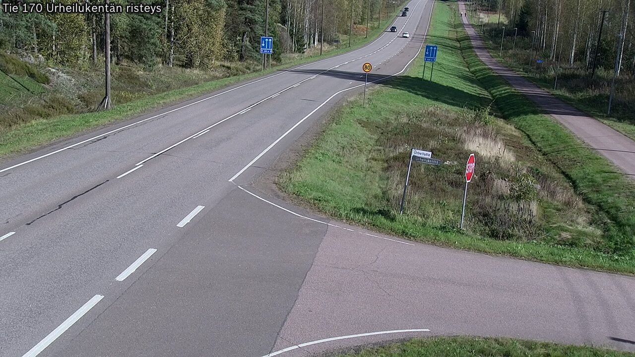 Weather Camera Image Väg 170 Vederlax Idrottsplatsen korsnin, Virolahti, Kymenlaakso