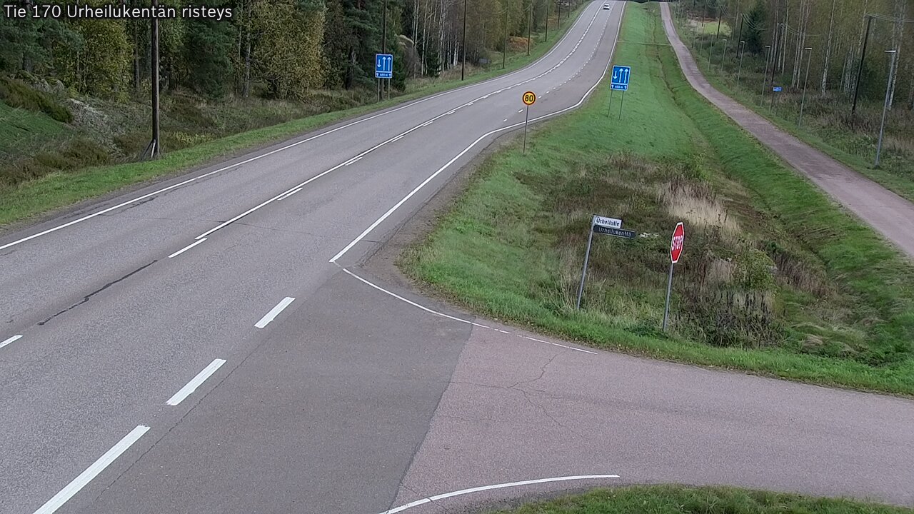 Weather Camera Image Väg 170 Vederlax Idrottsplatsen korsnin, Virolahti, Kymenlaakso