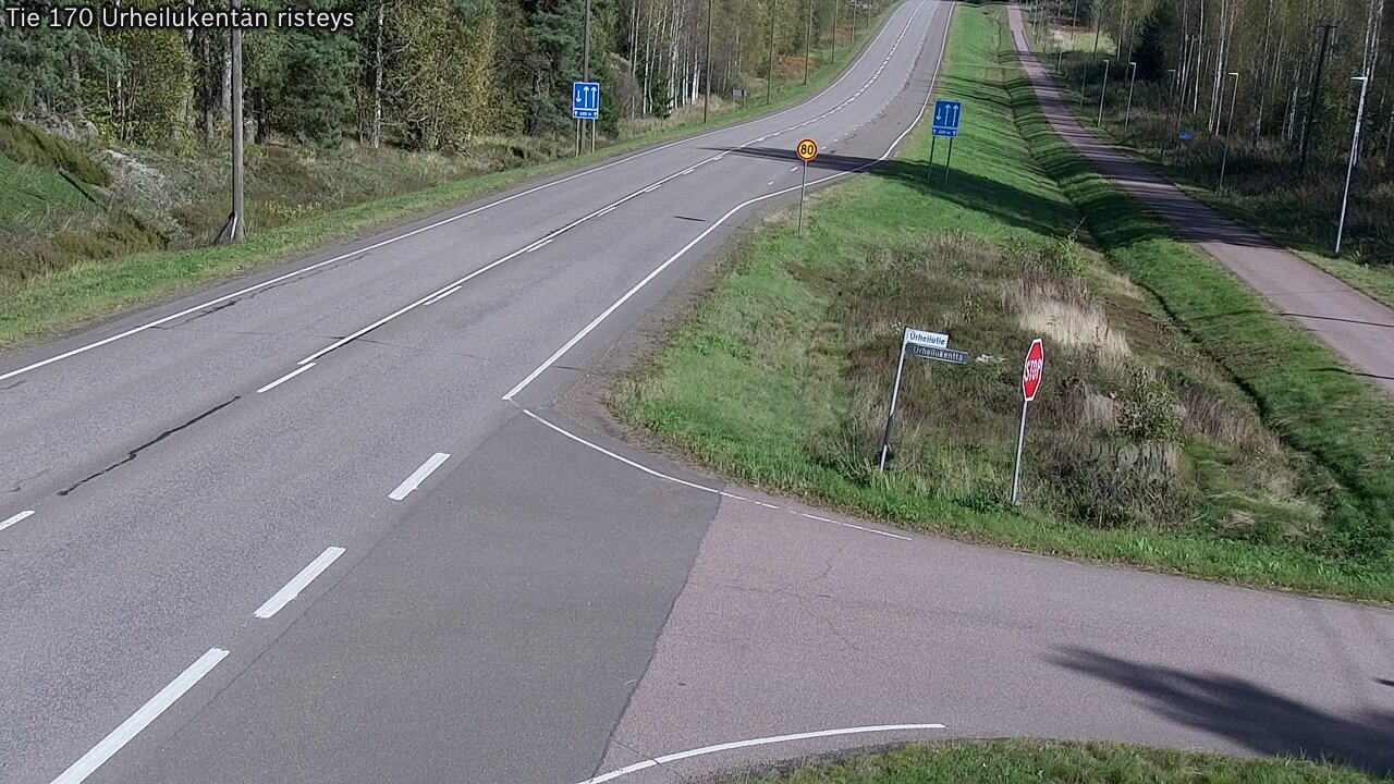 Weather Camera Image Väg 170 Vederlax Idrottsplatsen korsnin, Virolahti, Kymenlaakso