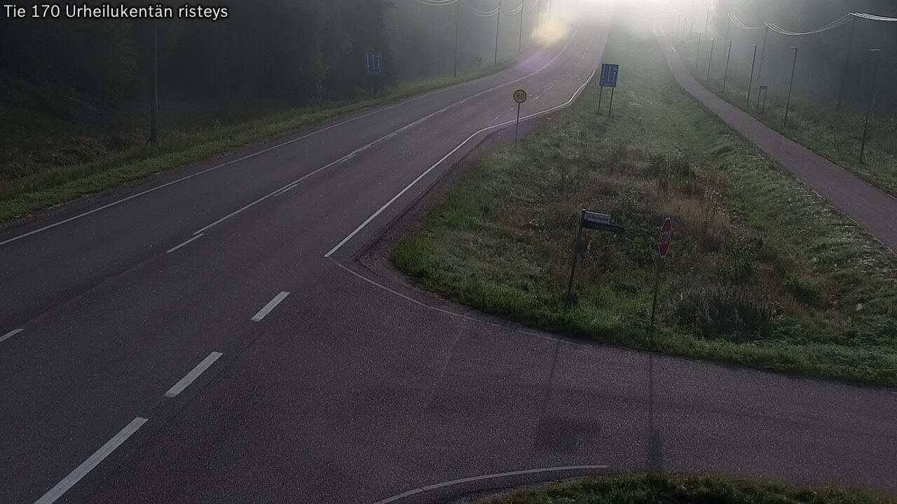 Weather Camera Image Väg 170 Vederlax Idrottsplatsen korsnin, Virolahti, Kymenlaakso