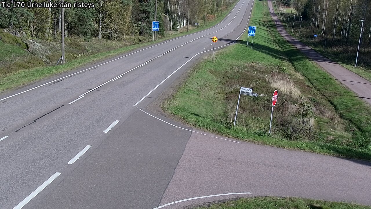 Weather Camera Image Väg 170 Vederlax Idrottsplatsen korsnin, Virolahti, Kymenlaakso