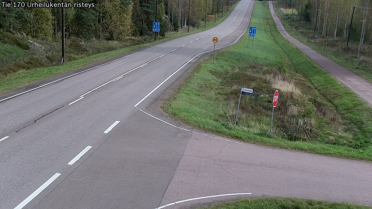 Weather Camera Image Väg 170 Vederlax Idrottsplatsen korsnin, Virolahti, Kymenlaakso