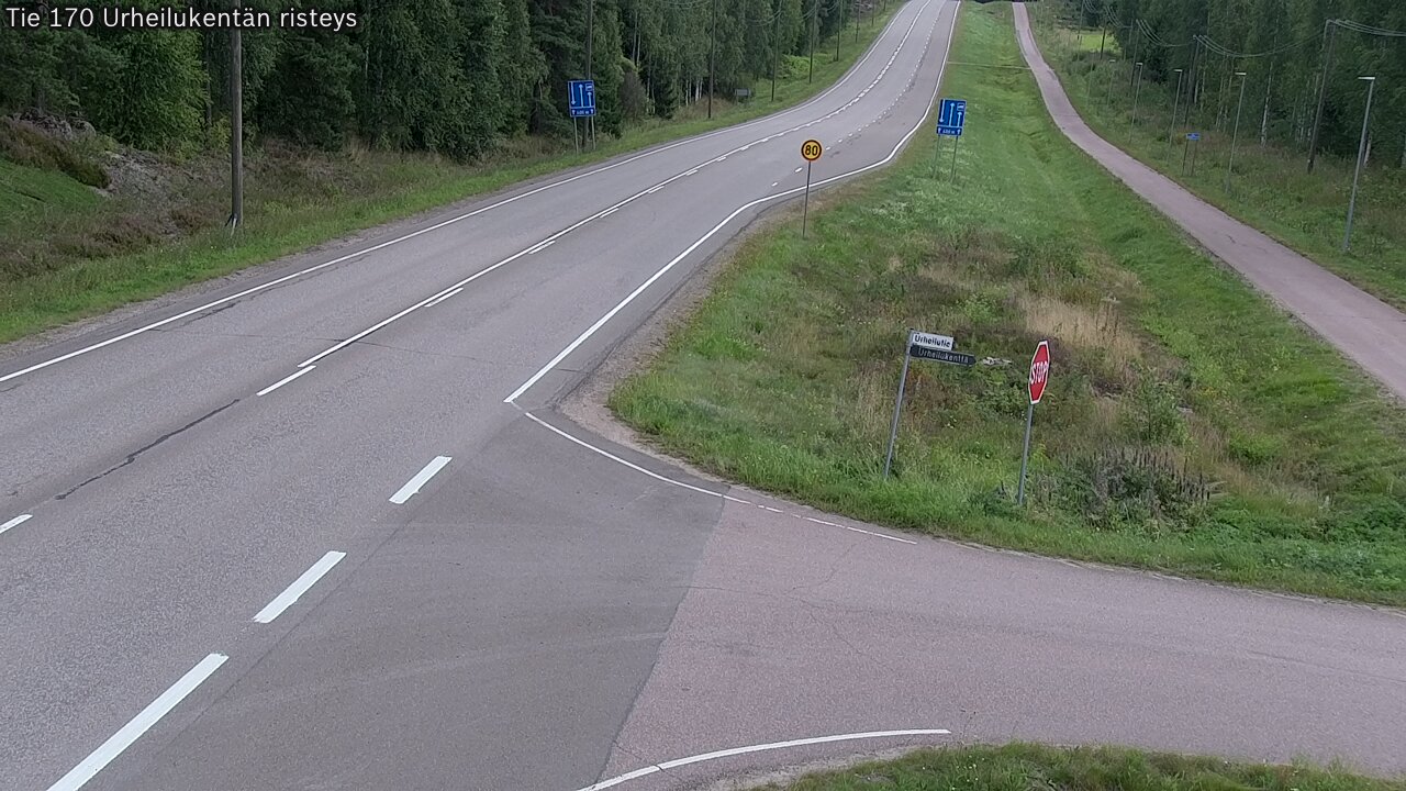 Weather Camera Image Väg 170 Vederlax Idrottsplatsen korsnin, Virolahti, Kymenlaakso