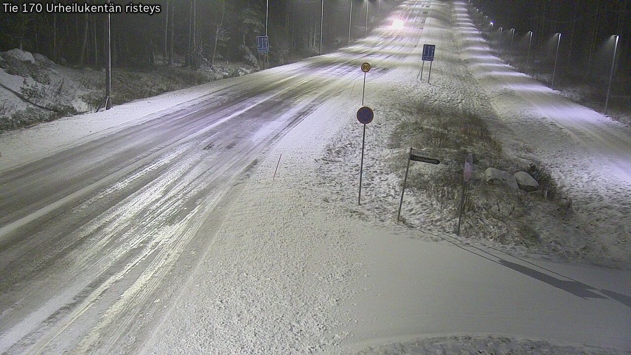 Weather Camera Image Väg 170 Vederlax Idrottsplatsen korsnin, Virolahti, Kymenlaakso