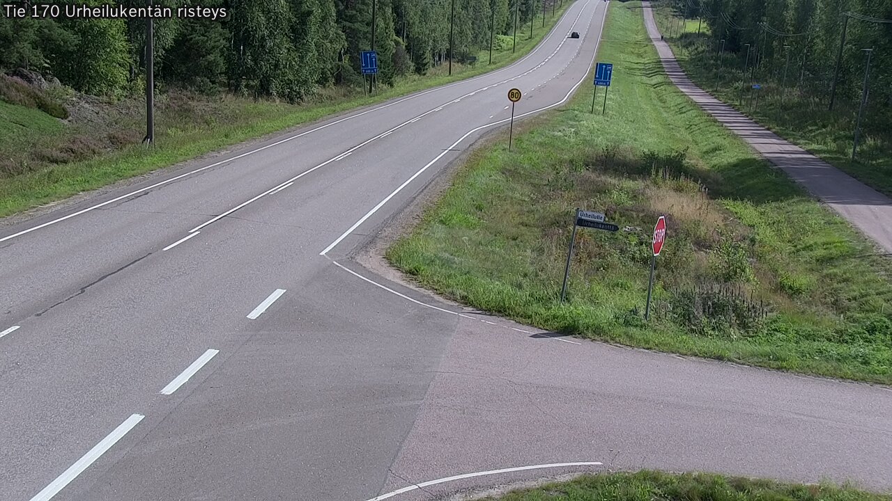 Weather Camera Image Väg 170 Vederlax Idrottsplatsen korsnin, Virolahti, Kymenlaakso