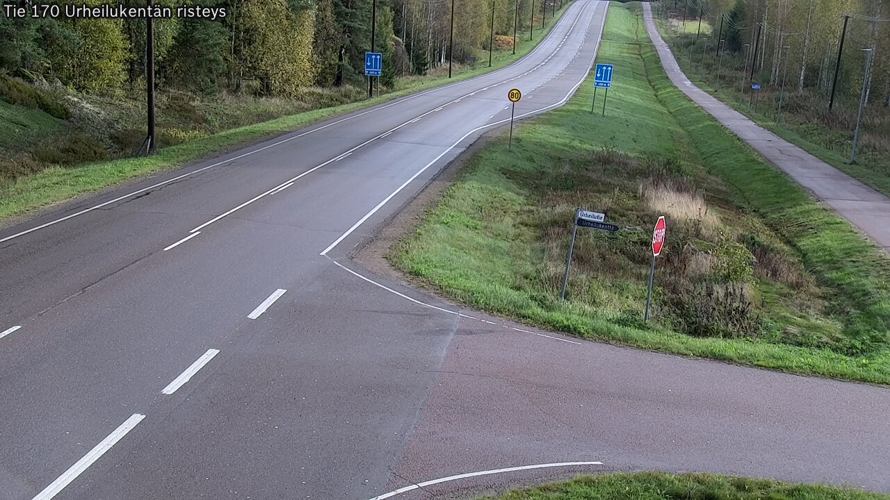 Weather Camera Image Väg 170 Vederlax Idrottsplatsen korsnin, Virolahti, Kymenlaakso
