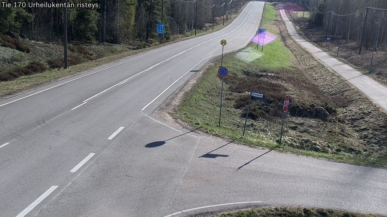 Weather Camera Image Väg 170 Vederlax Idrottsplatsen korsnin, Virolahti, Kymenlaakso
