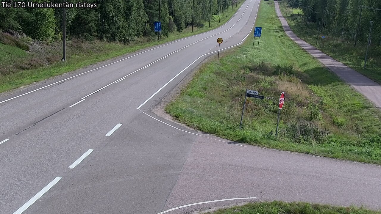 Weather Camera Image Väg 170 Vederlax Idrottsplatsen korsnin, Virolahti, Kymenlaakso