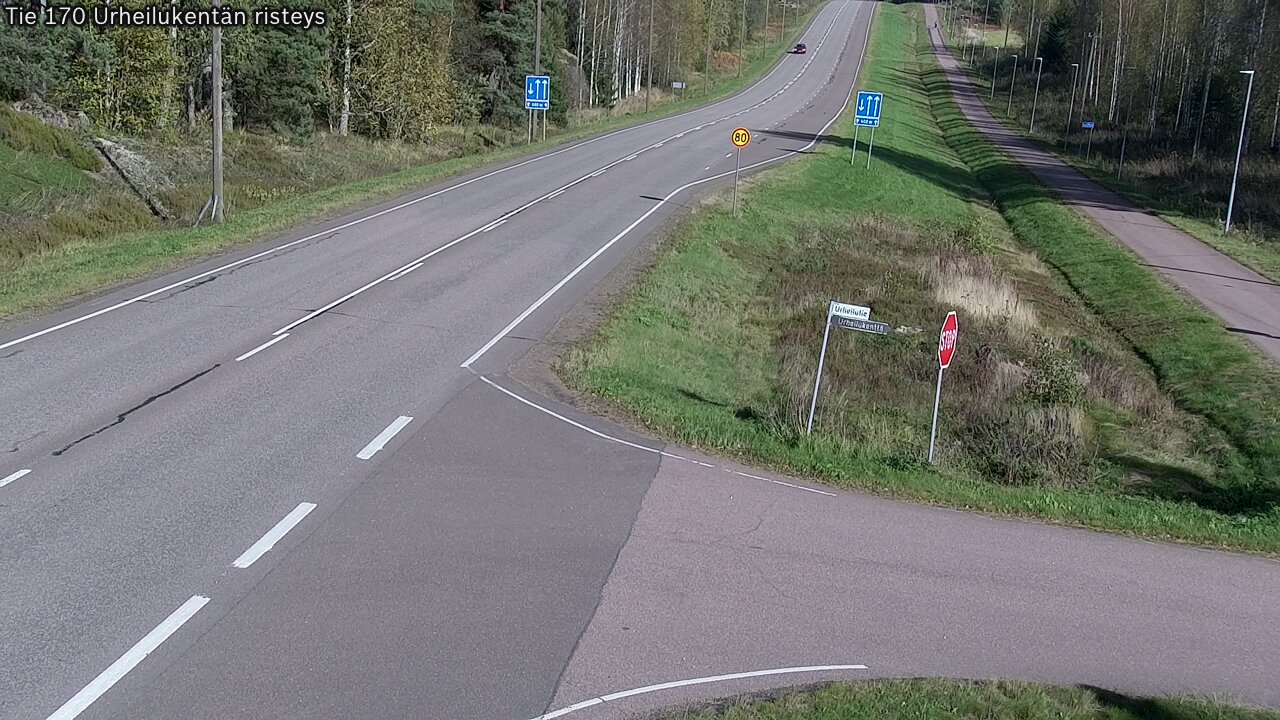 Weather Camera Image Väg 170 Vederlax Idrottsplatsen korsnin, Virolahti, Kymenlaakso