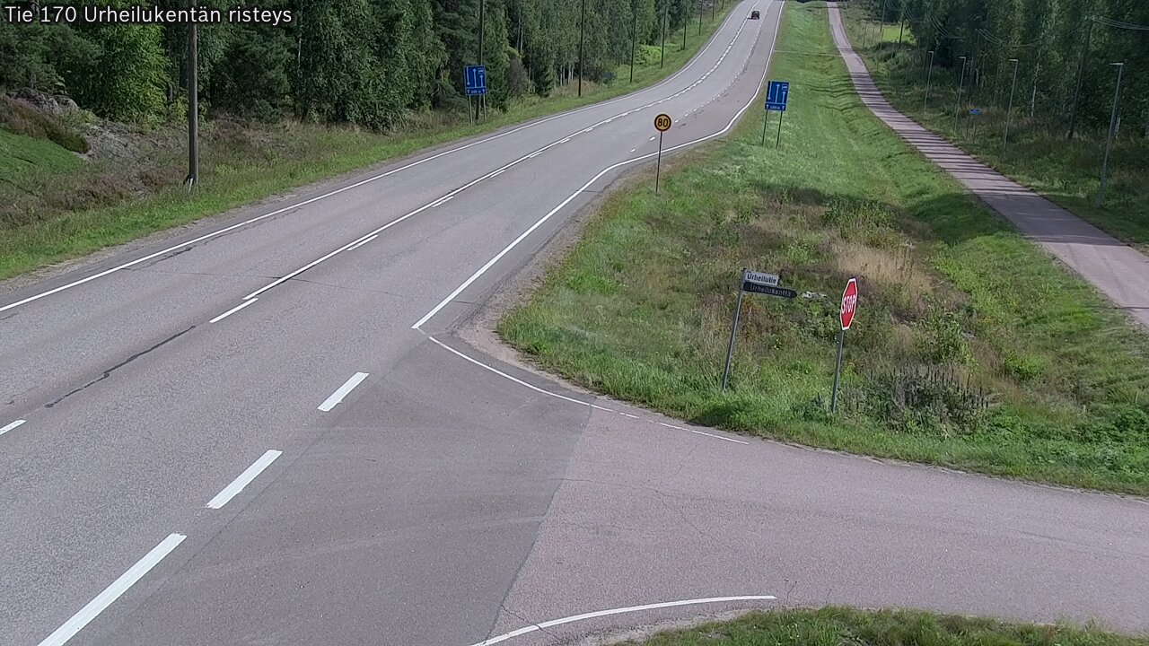 Weather Camera Image Väg 170 Vederlax Idrottsplatsen korsnin, Virolahti, Kymenlaakso