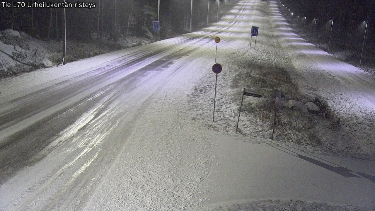 Weather Camera Image Väg 170 Vederlax Idrottsplatsen korsnin, Virolahti, Kymenlaakso