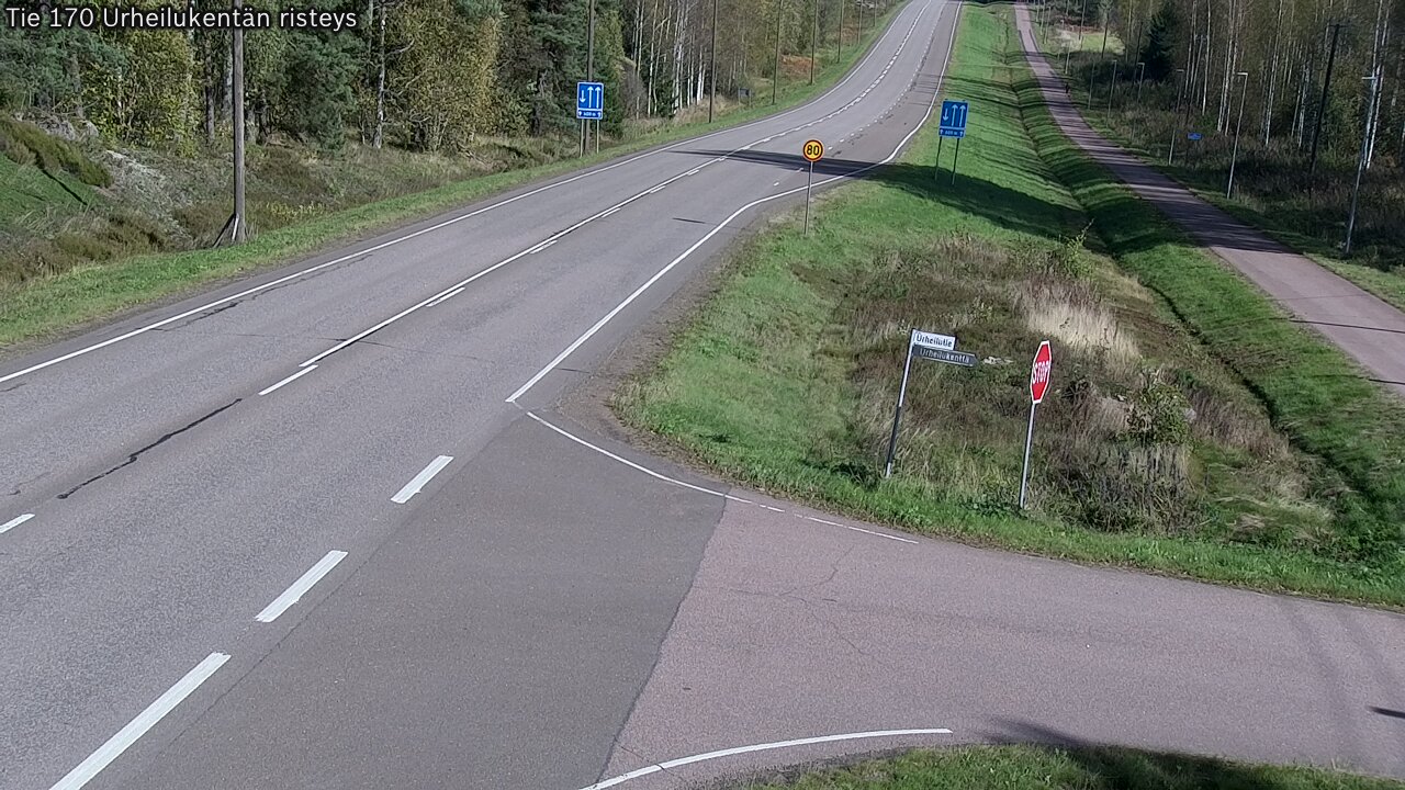 Weather Camera Image Väg 170 Vederlax Idrottsplatsen korsnin, Virolahti, Kymenlaakso