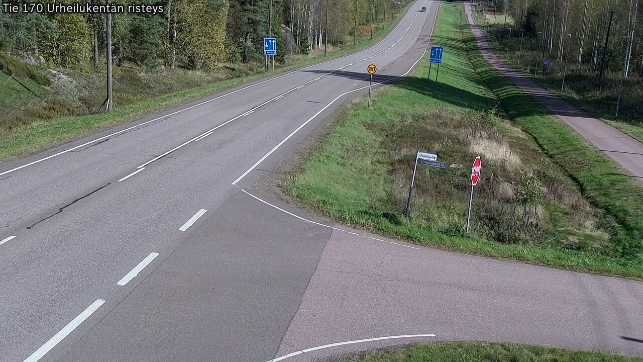 Weather Camera Image Väg 170 Vederlax Idrottsplatsen korsnin, Virolahti, Kymenlaakso