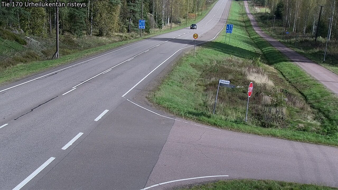 Weather Camera Image Väg 170 Vederlax Idrottsplatsen korsnin, Virolahti, Kymenlaakso