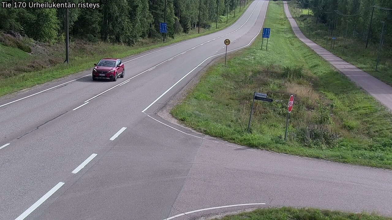 Weather Camera Image Väg 170 Vederlax Idrottsplatsen korsnin, Virolahti, Kymenlaakso