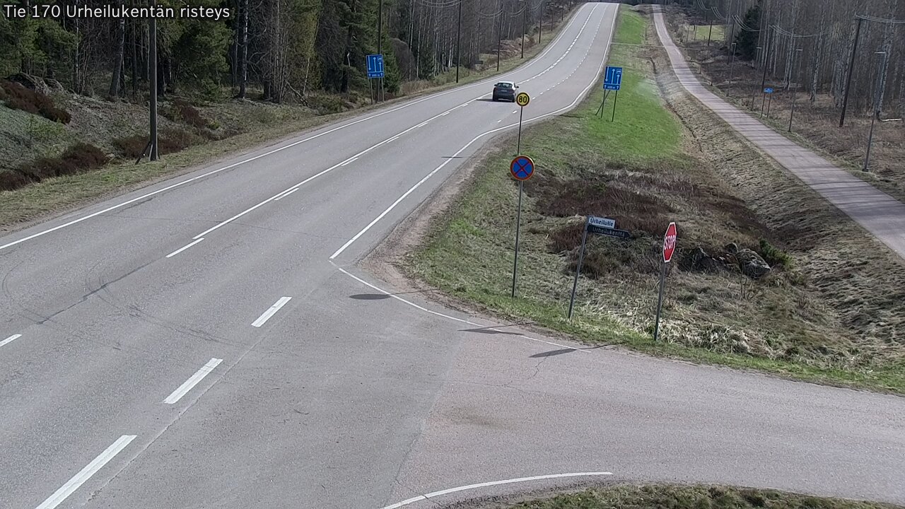 Weather Camera Image Väg 170 Vederlax Idrottsplatsen korsnin, Virolahti, Kymenlaakso