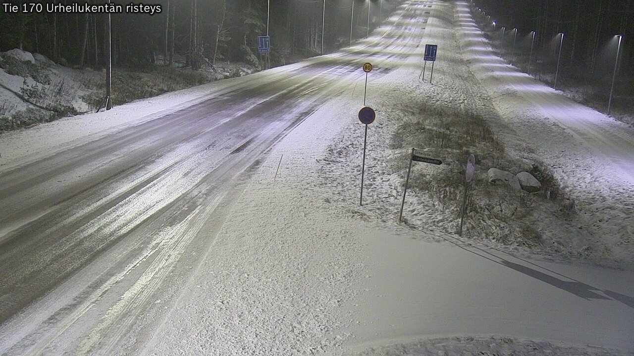 Weather Camera Image Väg 170 Vederlax Idrottsplatsen korsnin, Virolahti, Kymenlaakso