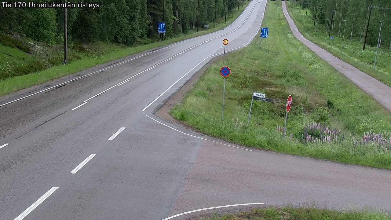 Weather Camera Image Väg 170 Vederlax Idrottsplatsen korsnin, Virolahti, Kymenlaakso