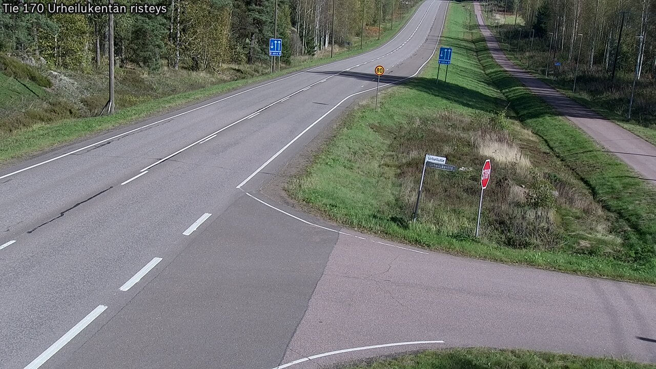 Weather Camera Image Väg 170 Vederlax Idrottsplatsen korsnin, Virolahti, Kymenlaakso
