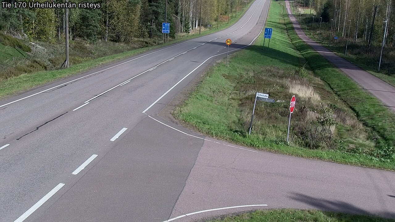 Weather Camera Image Väg 170 Vederlax Idrottsplatsen korsnin, Virolahti, Kymenlaakso