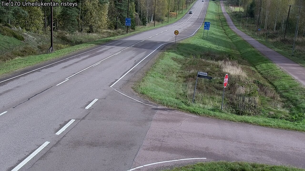 Weather Camera Image Väg 170 Vederlax Idrottsplatsen korsnin, Virolahti, Kymenlaakso