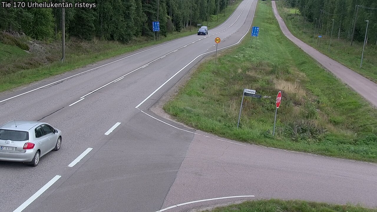 Weather Camera Image Väg 170 Vederlax Idrottsplatsen korsnin, Virolahti, Kymenlaakso