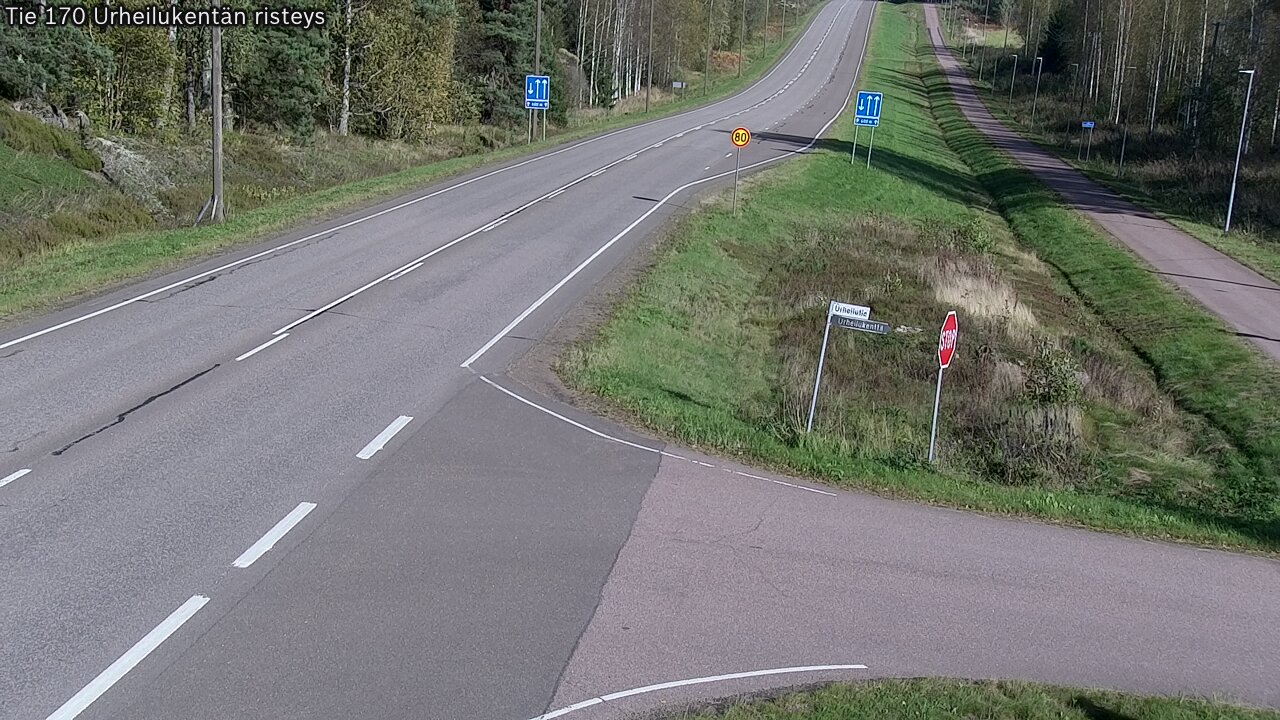 Weather Camera Image Väg 170 Vederlax Idrottsplatsen korsnin, Virolahti, Kymenlaakso