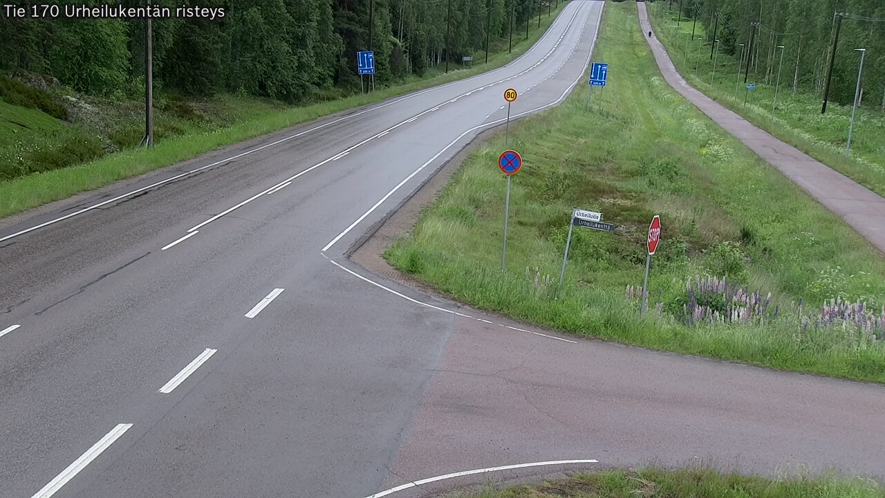 Weather Camera Image Väg 170 Vederlax Idrottsplatsen korsnin, Virolahti, Kymenlaakso