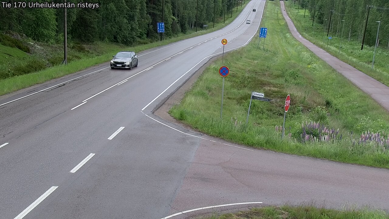 Weather Camera Image Väg 170 Vederlax Idrottsplatsen korsnin, Virolahti, Kymenlaakso