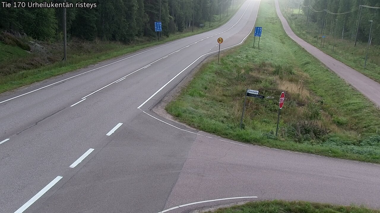 Weather Camera Image Väg 170 Vederlax Idrottsplatsen korsnin, Virolahti, Kymenlaakso