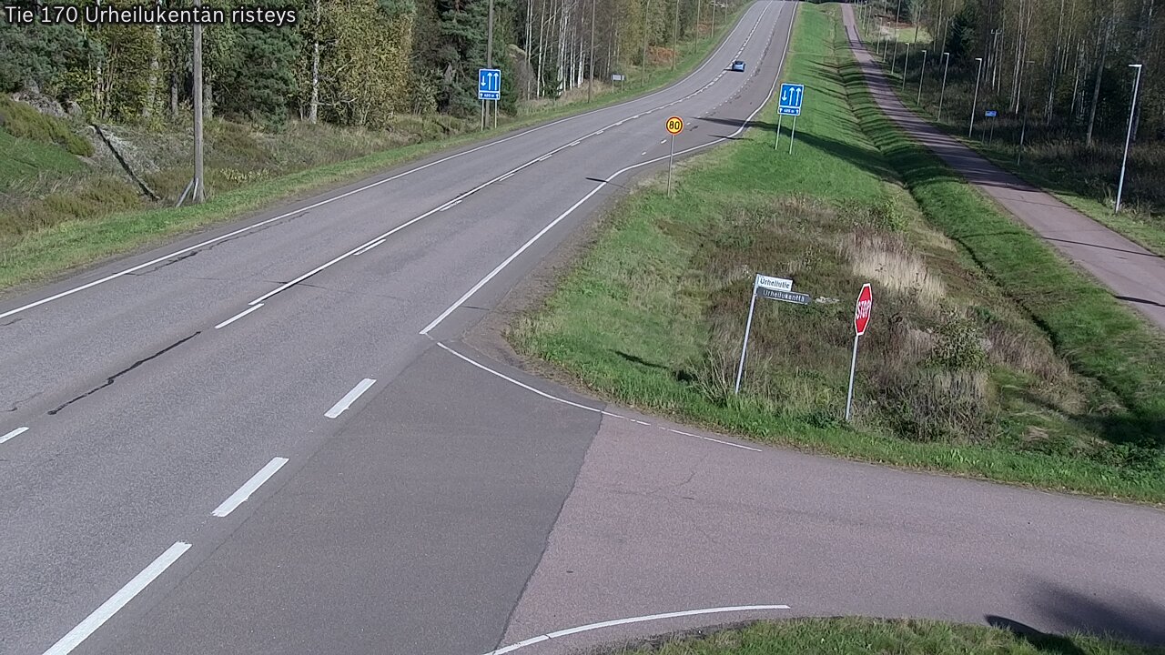Weather Camera Image Väg 170 Vederlax Idrottsplatsen korsnin, Virolahti, Kymenlaakso