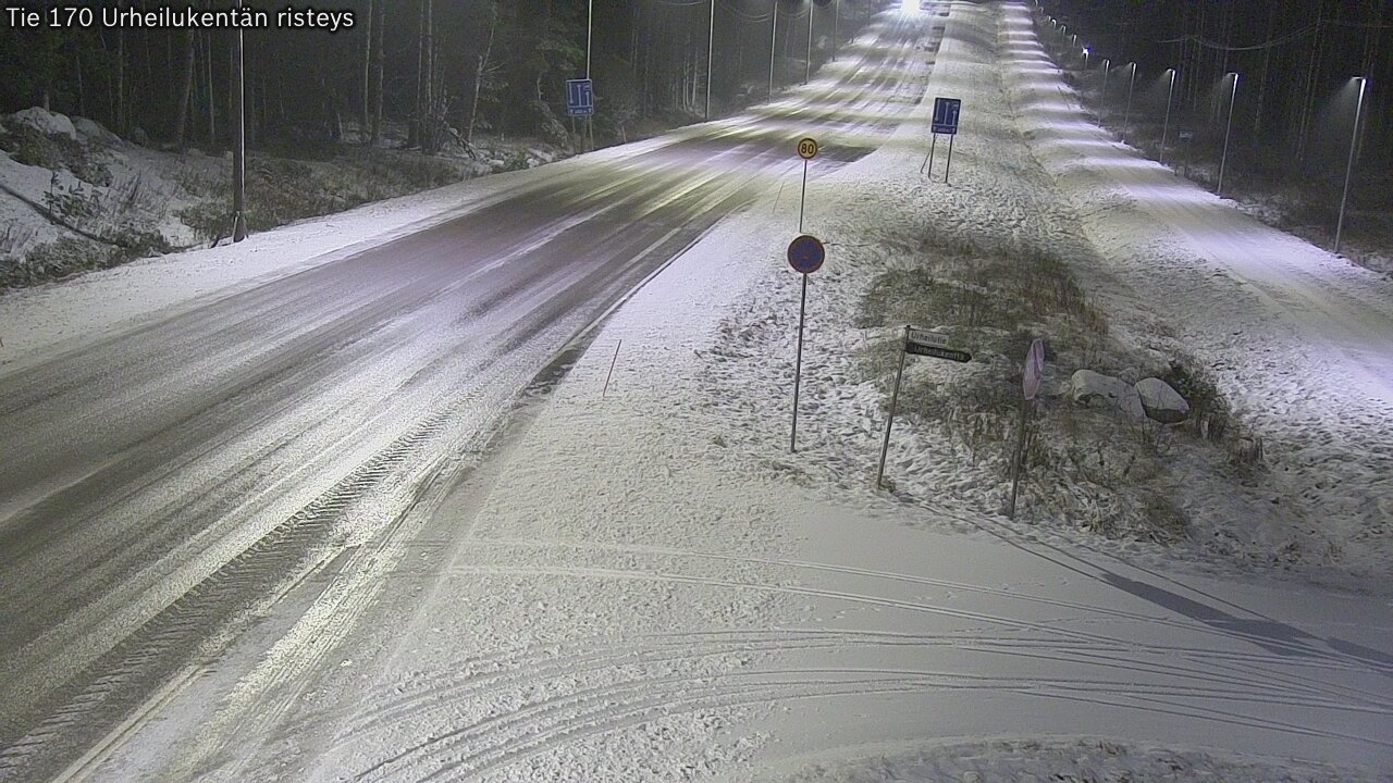 Weather Camera Image Väg 170 Vederlax Idrottsplatsen korsnin, Virolahti, Kymenlaakso