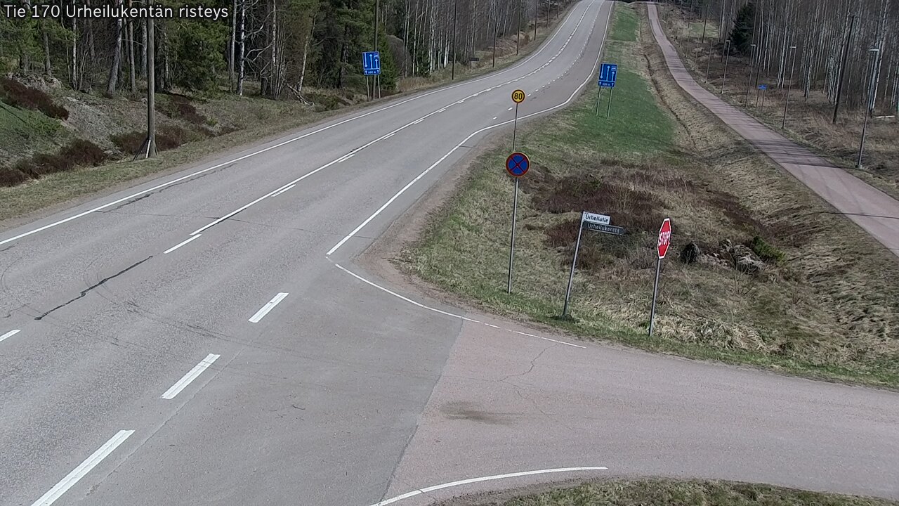 Weather Camera Image Väg 170 Vederlax Idrottsplatsen korsnin, Virolahti, Kymenlaakso